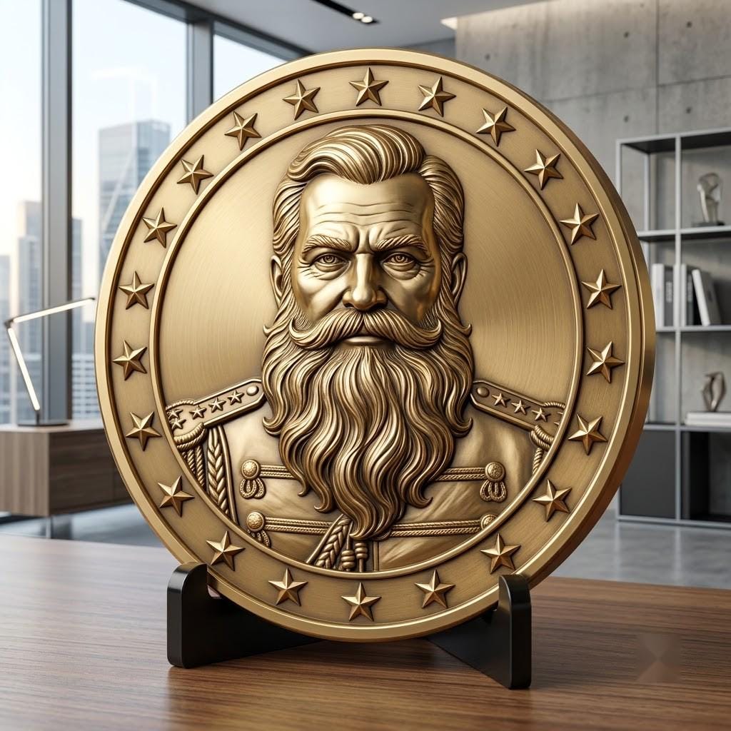 Santa Challenge Coin 3D Relief, Grayscale PNG Design, Christmas Laser File