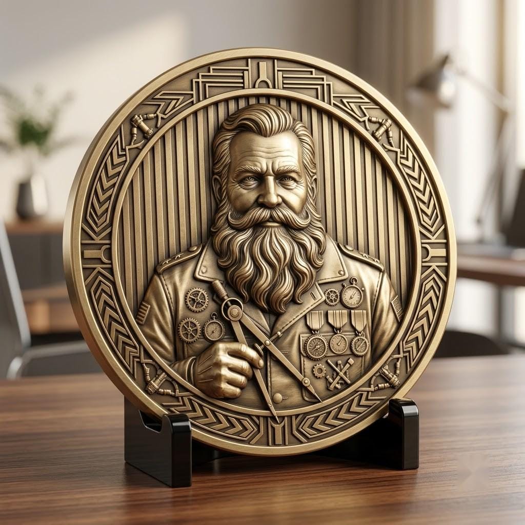 Santa Challenge Coin 3D Relief, Grayscale PNG Design, Christmas Laser File