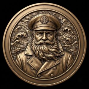 Santa Challenge Coin 3D Relief, Grayscale PNG Design, Christmas Laser File