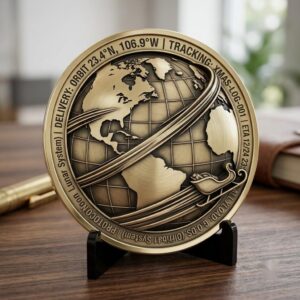 Santa Sleigh Relief Coin Engraving, Midnight Cityscape, 40 PNG Bundle