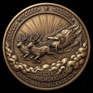 Santa Sleigh Relief Coin Engraving, Midnight Cityscape, 40 PNG Bundle