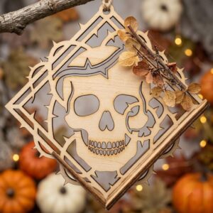 Skeleton Ornament SVG Bundle, Gothic Skull Rose Decor, Multi Layered Designs