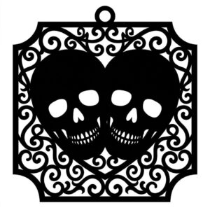 Skeleton Ornament SVG Bundle, Gothic Skull Rose Decor, Multi Layered Designs