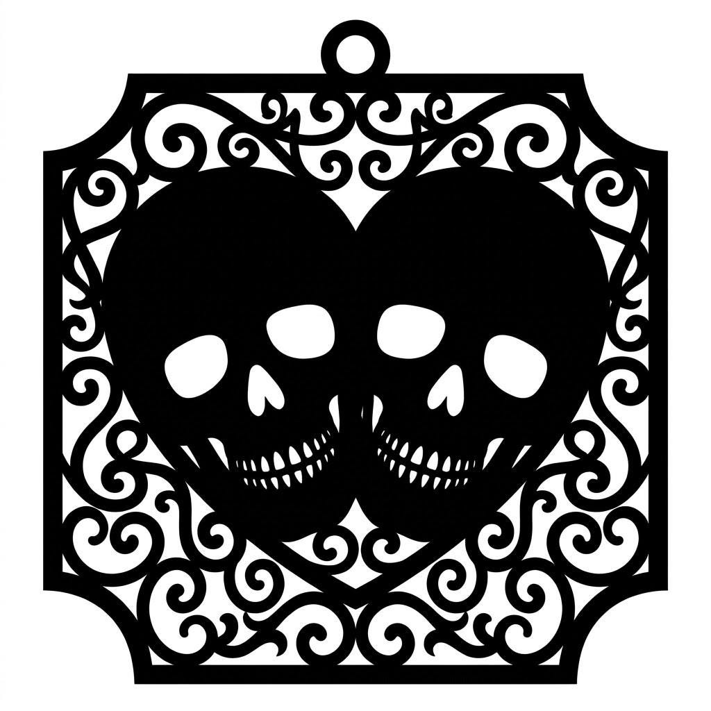 Skeleton Ornament SVG Bundle, Gothic Skull Rose Decor, Multi Layered Designs