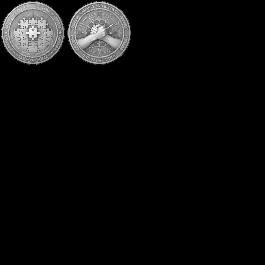 Sobriety Coin Depth Map PNG, Hero Journey Relief Recovery Token Laser File
