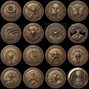 Sobriety Coin Depth Map PNG, Hero Journey Relief Recovery Token Laser File