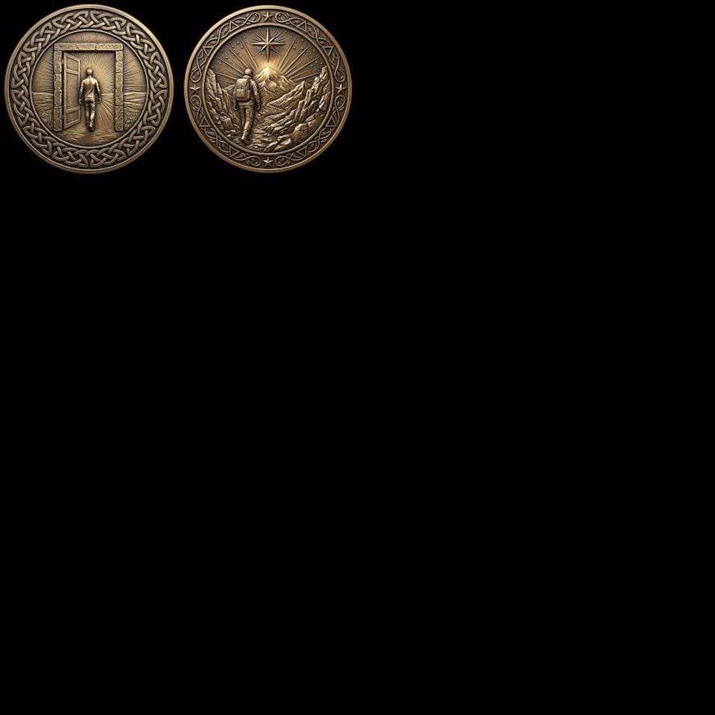 Sobriety Coin Depth Map PNG, Hero Journey Relief Recovery Token Laser File