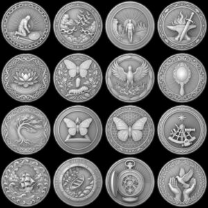 Sobriety Coin Depth Map PNG, Hero Journey Relief Recovery Token Laser File