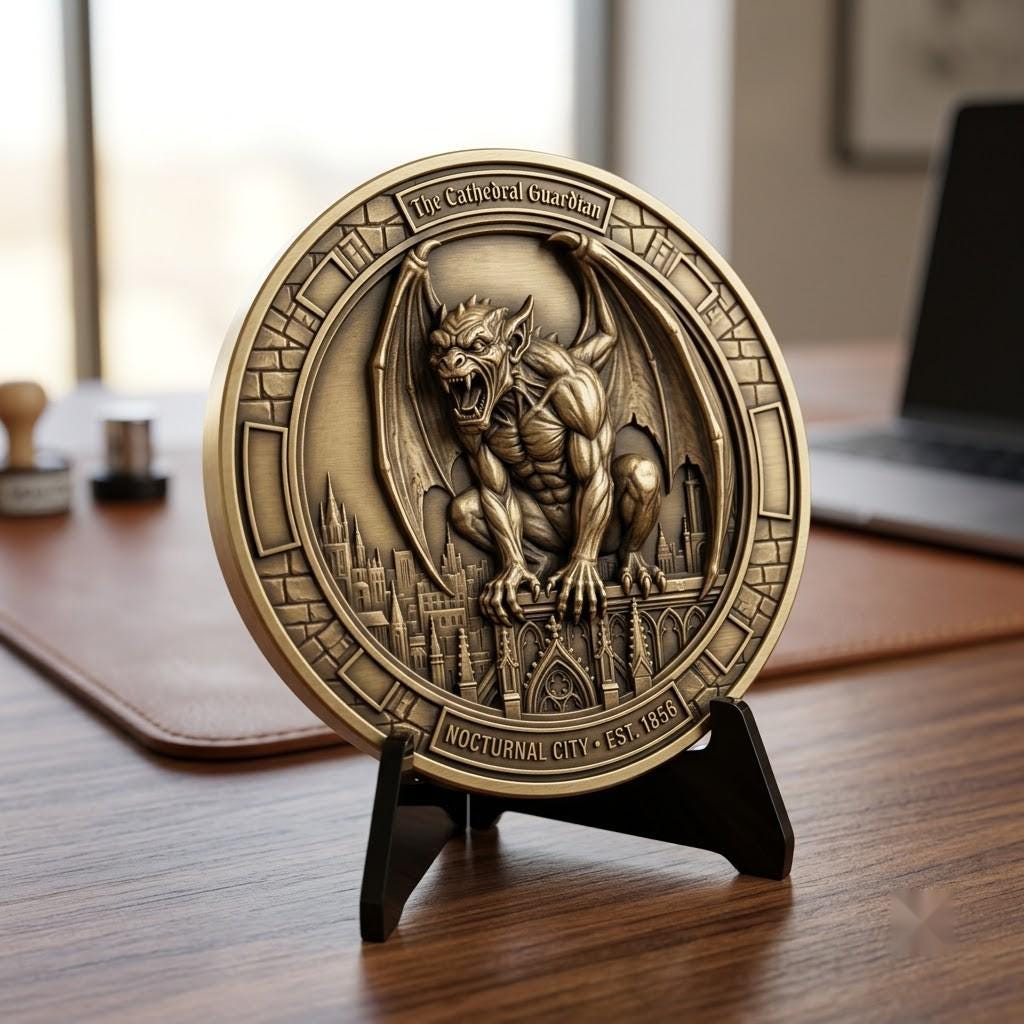 Spooky Halloween Coin Engraving Depth Map, Haunted Token Relief for Laser
