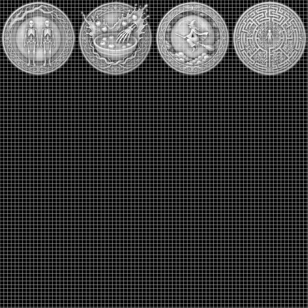 Spooky Halloween Coin Engraving Depth Map, Haunted Token Relief for Laser
