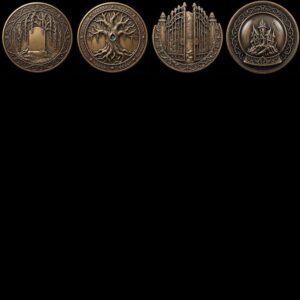 Spooky Halloween Coin Engraving Depth Map, Haunted Token Relief for Laser