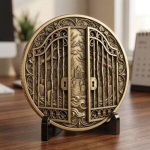 Spooky Halloween Coin Engraving Depth Map, Haunted Token Relief for Laser