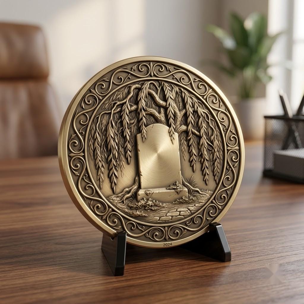Spooky Halloween Coin Engraving Depth Map, Haunted Token Relief for Laser