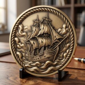 Spooky Halloween Coin Engraving Depth Map, Haunted Token Relief for Laser