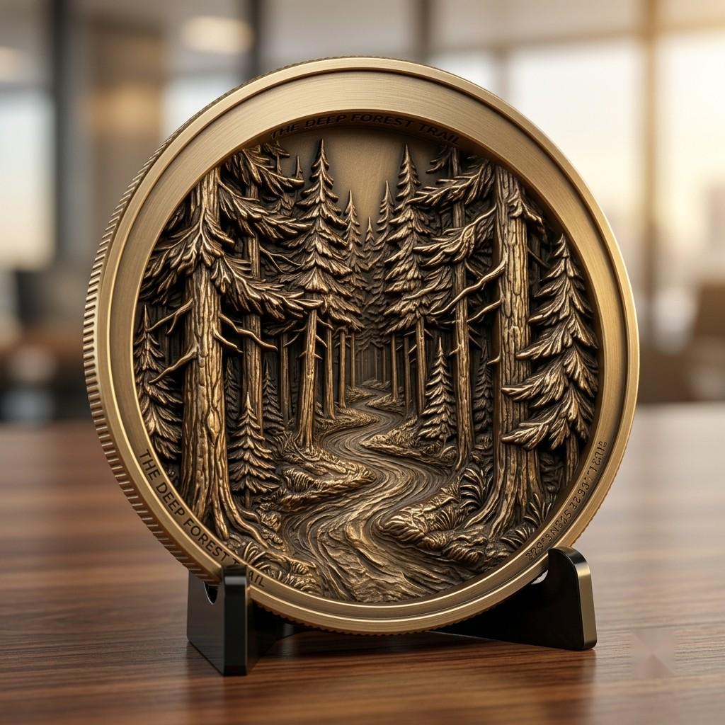 Spooky Halloween Coin Engraving Depth Map, Haunted Token Relief for Laser