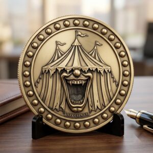 Spooky Halloween Coin Engraving Depth Map, Haunted Token Relief for Laser
