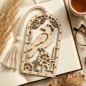 Stained Glass Animal Bookmark Pattern, Wildlife Silhouette Wood Page Marker