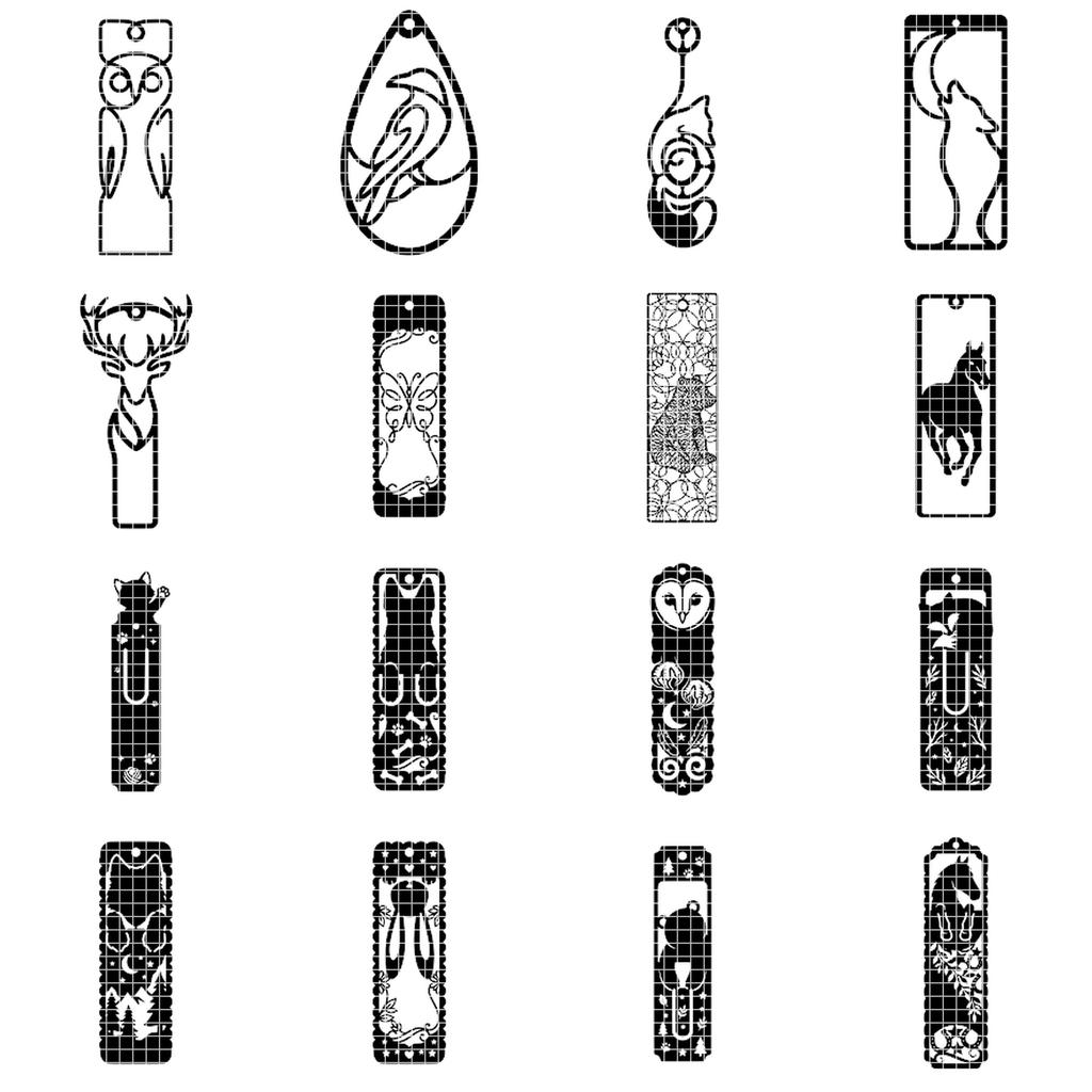 Stained Glass Animal Bookmark Pattern, Wildlife Silhouette Wood Page Marker