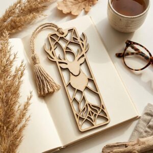 Stained Glass Animal Bookmark Pattern, Wildlife Silhouette Wood Page Marker