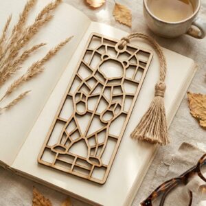 Stained Glass Animal Bookmark Pattern, Wildlife Silhouette Wood Page Marker