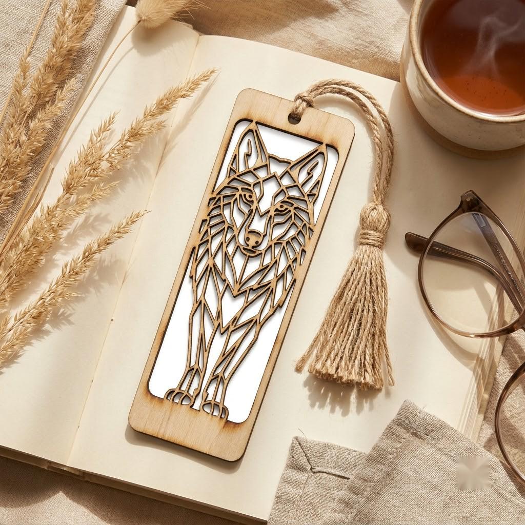 Stained Glass Animal Bookmark Pattern, Wildlife Silhouette Wood Page Marker