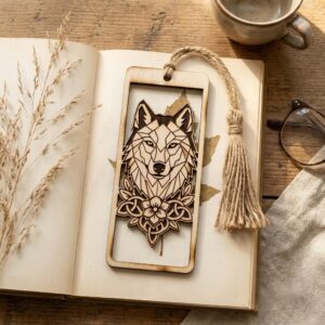 Stained Glass Animal Bookmark Pattern, Wildlife Silhouette Wood Page Marker