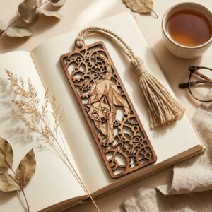 Stained Glass Animal Bookmark Pattern, Wildlife Silhouette Wood Page Marker