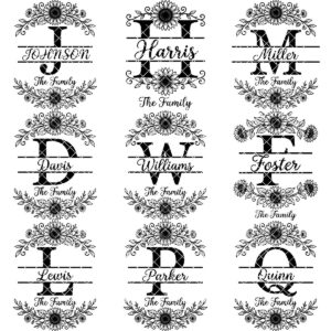Sunflower Monogram Alphabet, Custom Family Surname Engraving Design for Board