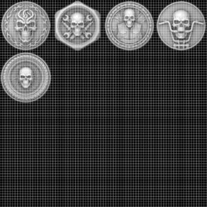 Tactical Skull Challenge Coin Depth Maps, Military Laser Engraving Relief