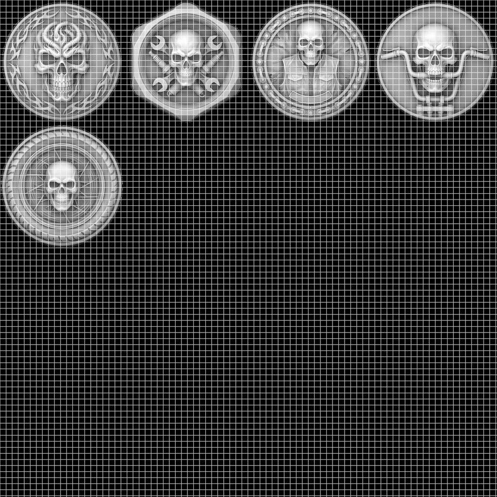 Tactical Skull Challenge Coin Depth Maps, Military Laser Engraving Relief