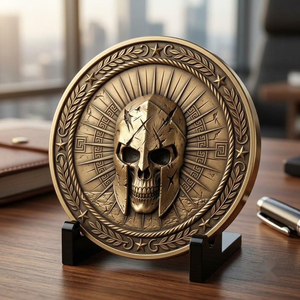 Tactical Skull Challenge Coin Depth Maps, Military Laser Engraving Relief