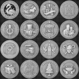 Ugly Christmas Sweater Challenge Coin, 3D Depth Map File for Laser Engraving