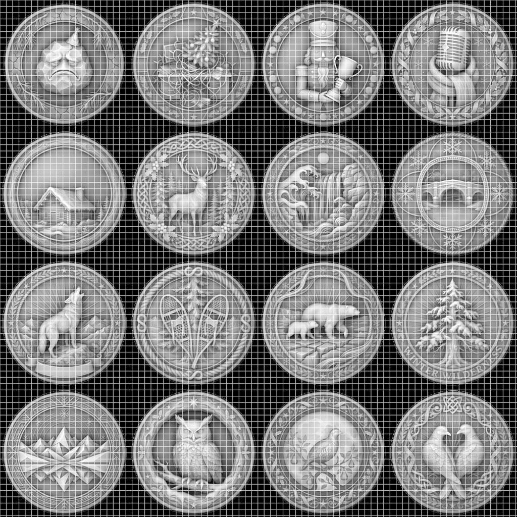 Ugly Christmas Sweater Challenge Coin, 3D Depth Map File for Laser Engraving