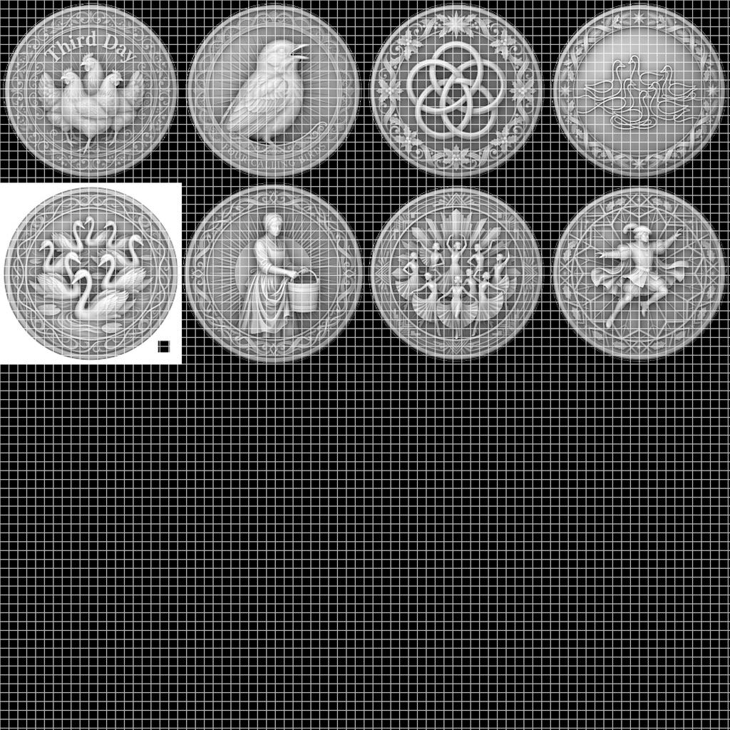 Ugly Christmas Sweater Challenge Coin, 3D Depth Map File for Laser Engraving