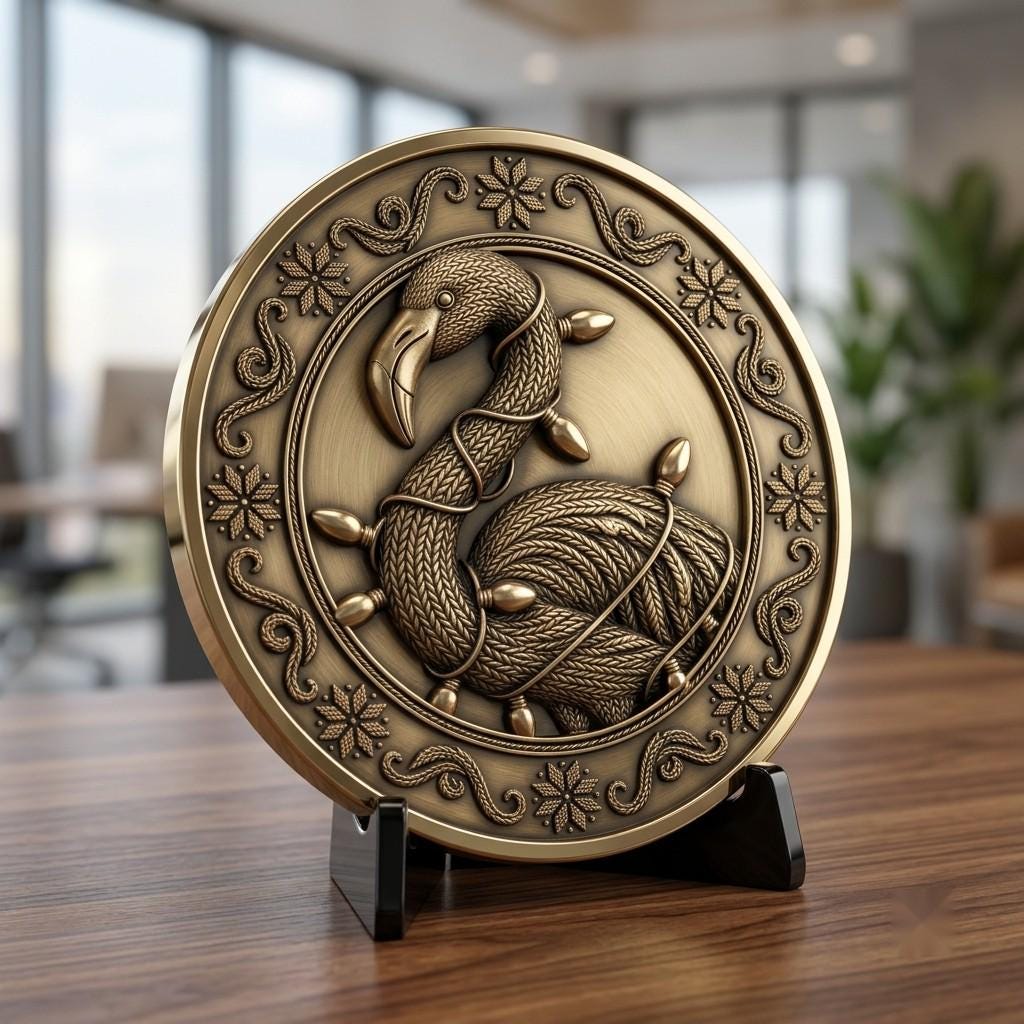 Ugly Christmas Sweater Challenge Coin, 3D Depth Map File for Laser Engraving