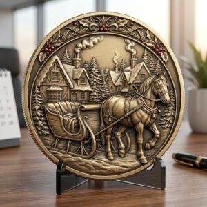 Ugly Christmas Sweater Challenge Coin, 3D Depth Map File for Laser Engraving