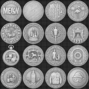Ugly Christmas Sweater Depth Map, Knitted Challenge Coin Laser Engraving Relief