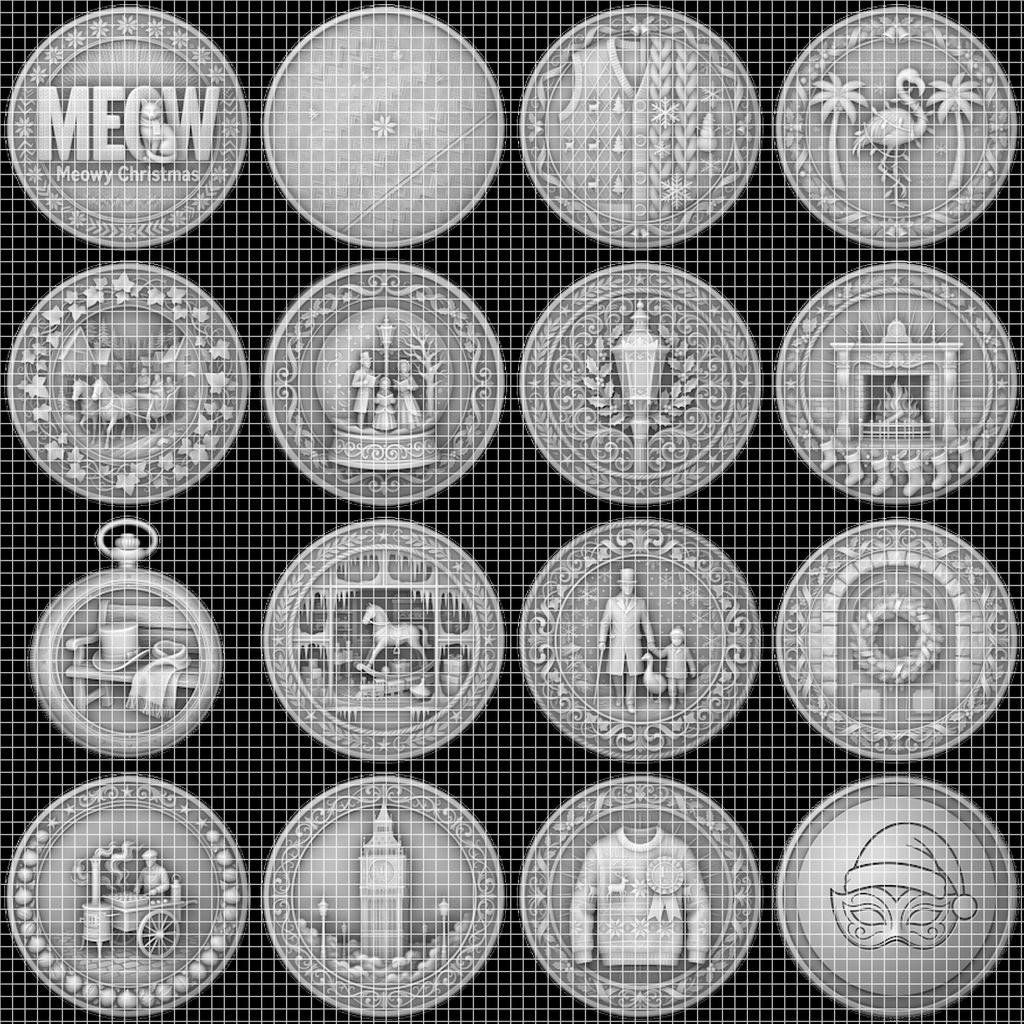 Ugly Christmas Sweater Depth Map, Knitted Challenge Coin Laser Engraving Relief