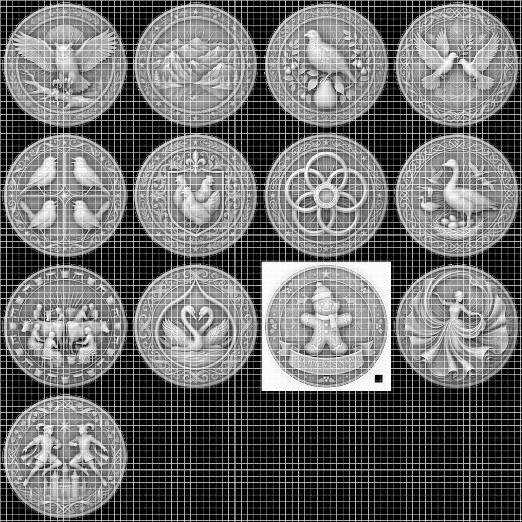 Ugly Christmas Sweater Depth Map, Knitted Challenge Coin Laser Engraving Relief