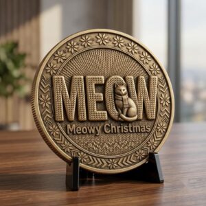 Ugly Christmas Sweater Depth Map, Knitted Challenge Coin Laser Engraving Relief