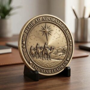 Ugly Christmas Sweater Depth Map, Knitted Challenge Coin Laser Engraving Relief