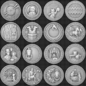 Ugly Sweater Christmas Challenge Coin, Laser Engraving Depth Map PNG Bundle