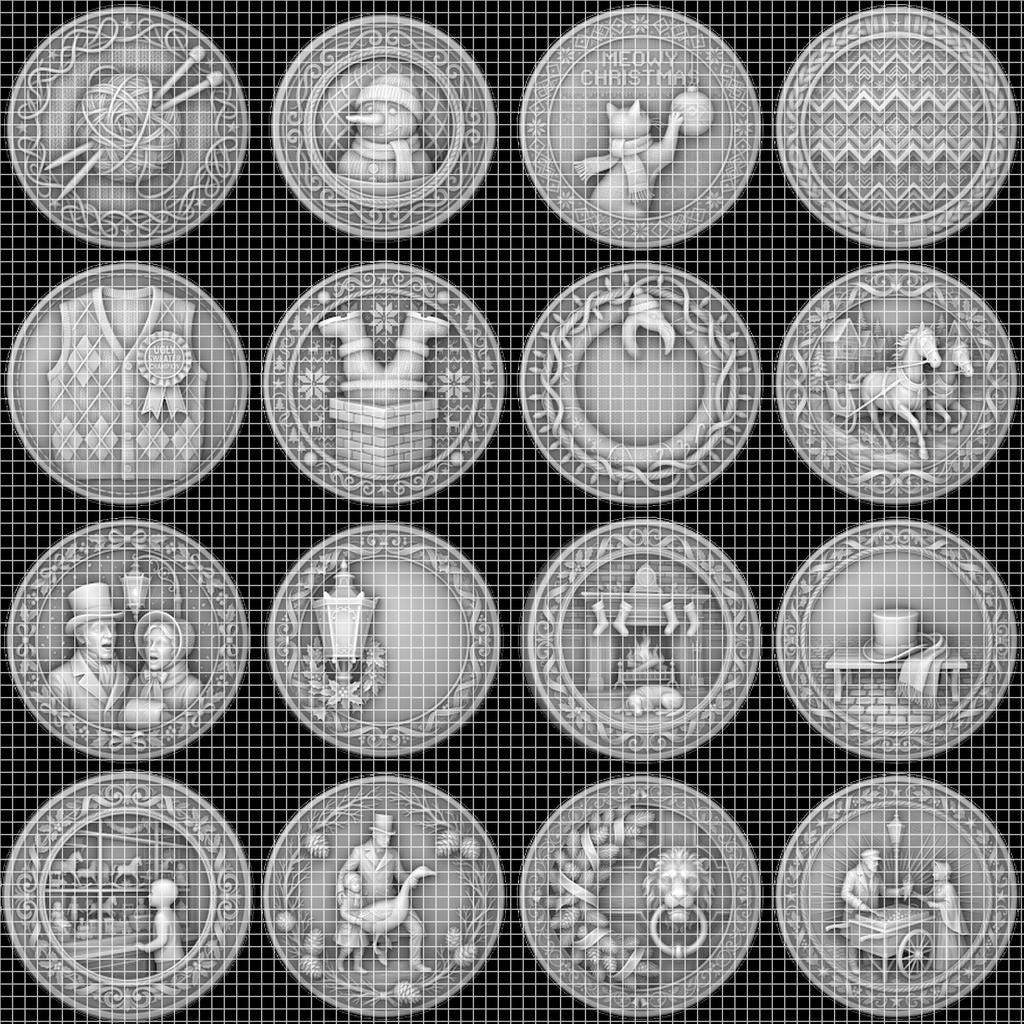 Ugly Sweater Christmas Challenge Coin, Laser Engraving Depth Map PNG Bundle