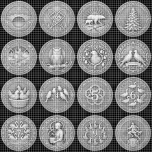 Ugly Sweater Christmas Challenge Coin, Laser Engraving Depth Map PNG Bundle