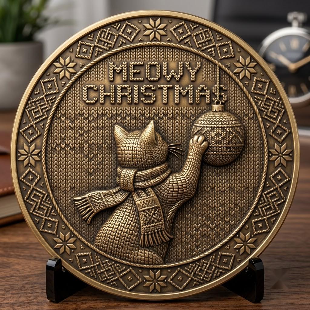 Ugly Sweater Christmas Challenge Coin, Laser Engraving Depth Map PNG Bundle