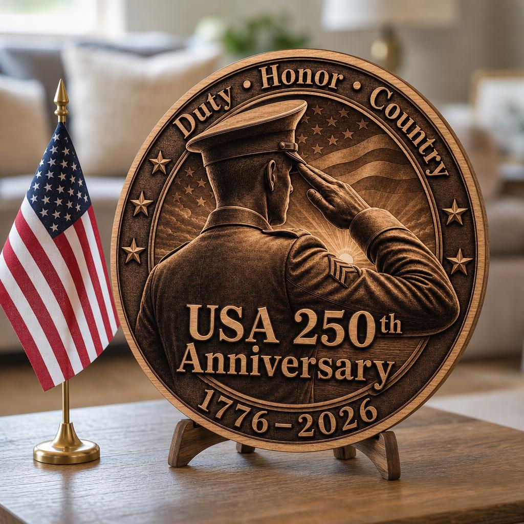 USA 250th Anniversary 3D Illusion File, Patriotic Military Plaque, Wood Sign Bundle
