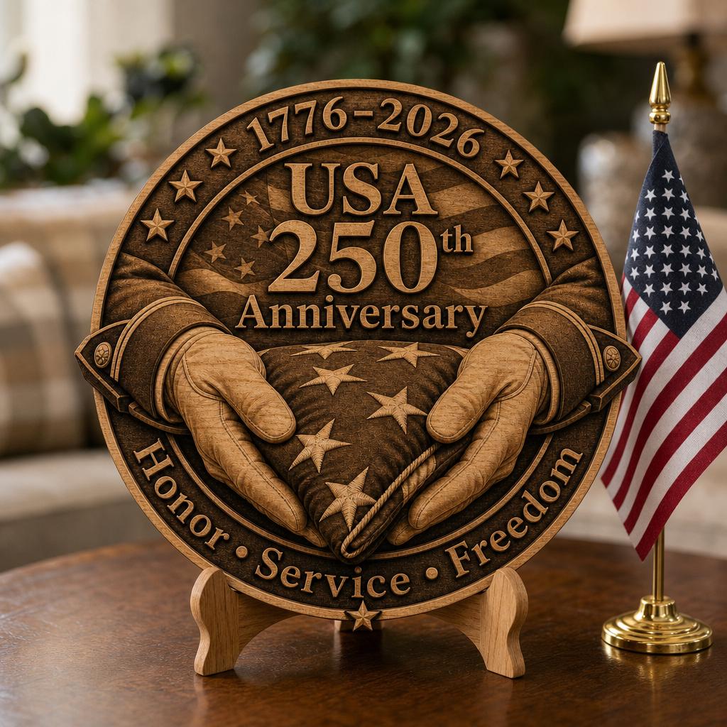 USA 250th Anniversary 3D Illusion File, Patriotic Military Plaque, Wood Sign Bundle