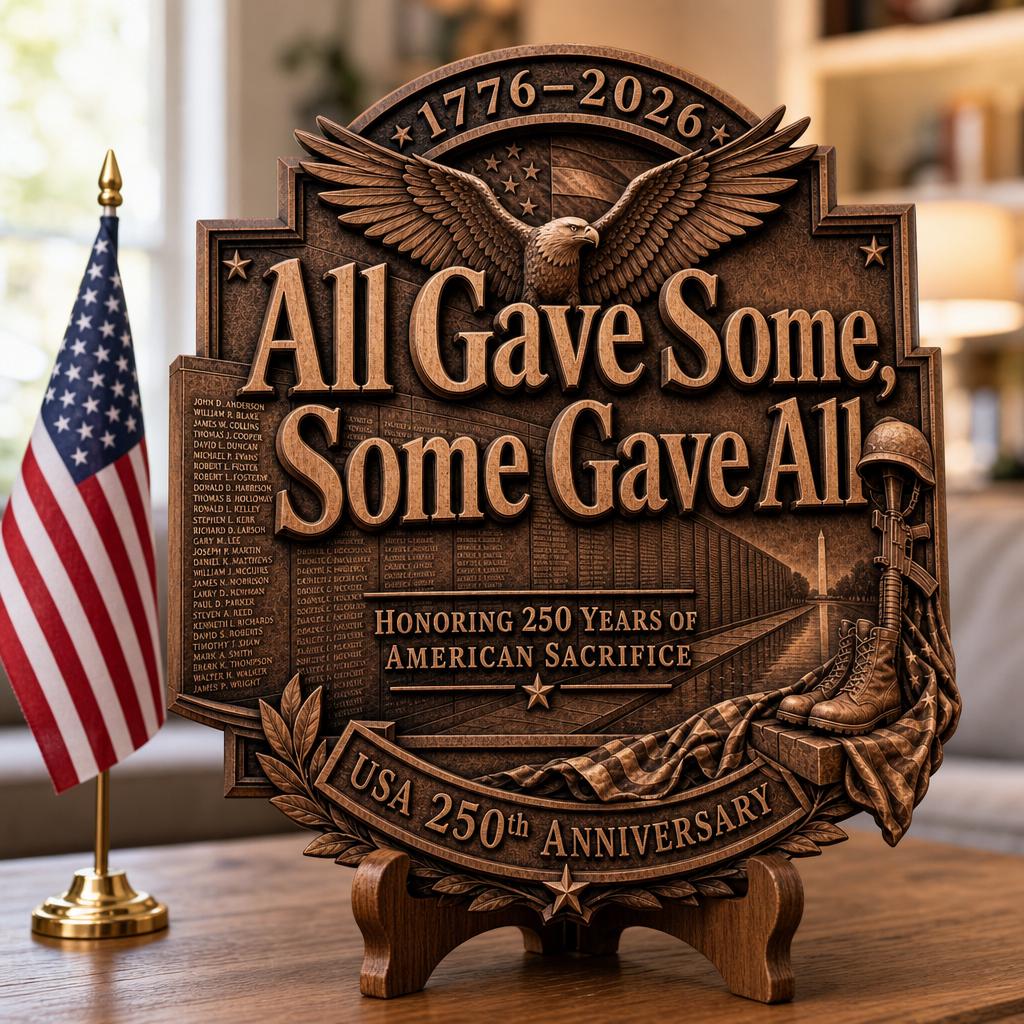 USA 250th Anniversary 3D Illusion File, Patriotic Military Plaque, Wood Sign Bundle