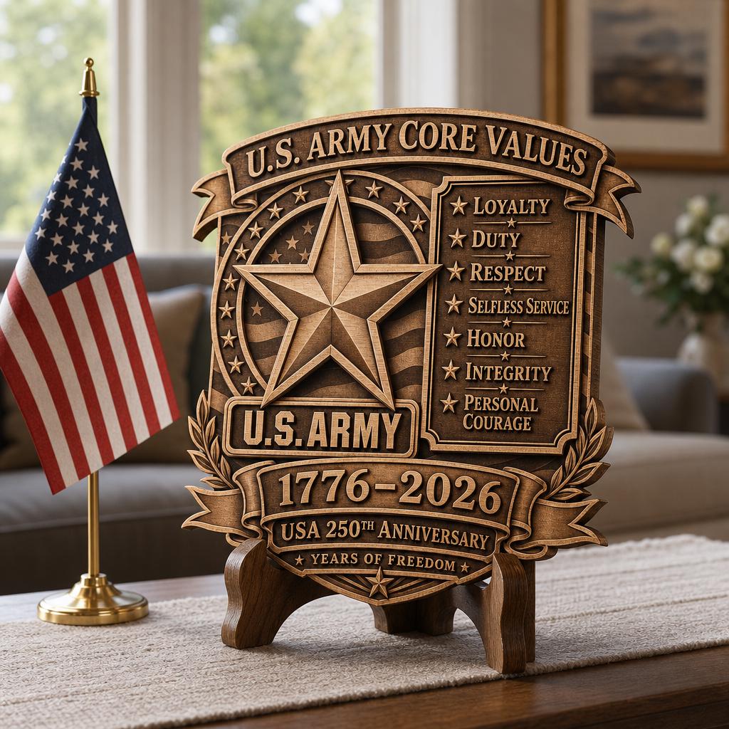 USA 250th Anniversary 3D Illusion File, Patriotic Military Plaque, Wood Sign Bundle
