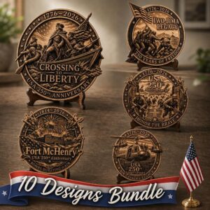 USA 250th Anniversary 3D Illusion Laser File, Patriotic Wood Sign Art Bundle